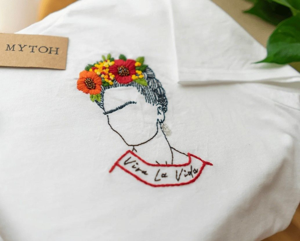 embroidered frida kahlo shirt