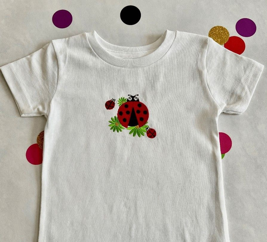 ladybug kids embroidery