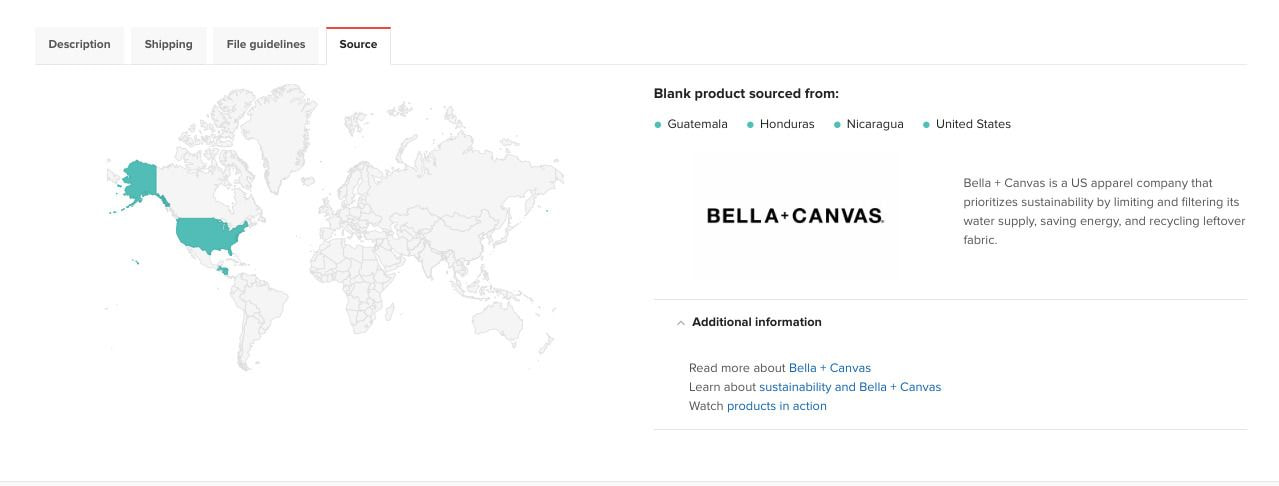 bella canvas product origins