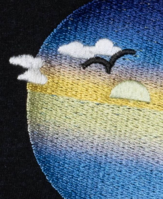 a close up of a sunset