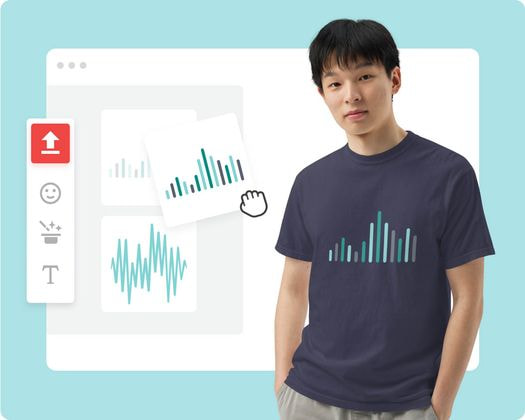 photo of a man with a printed t-shirt