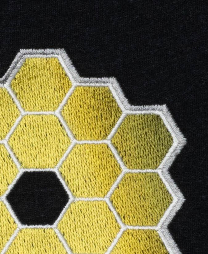 a close-up of a yellow and black fabric