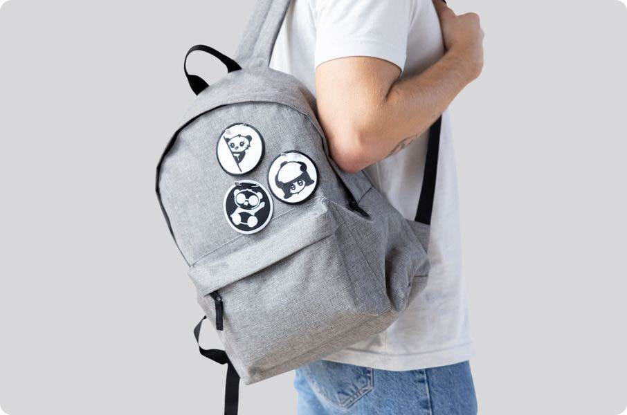 backpack with embroidered patches